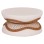 COFFEE TABLE ROUND ANNA FK18157.02 FIBER CEMENT IN WHITE-NATURAL RATTAN--Φ92x44.5Hcm.