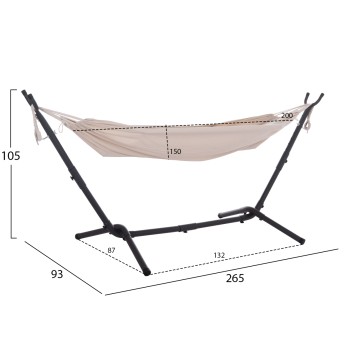 HAMMOCK CRAVE FK6304.02 ANTHRACITE METAL FRAME-BEIGE FABRIC 265x93x105Hcm.