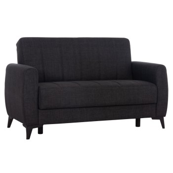 SOFA-BED 2-SEATER WITH STORAGE SPACE NIKKO FK3293.01 GREY FABRIC 144x75x84Hcm.