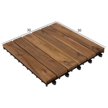 SET 10PCS SOLID ACACIA WOOD GROUND TILES FK6299-- 30x30x2.4Hcm. SET 10PCS SOLID ACACIA WOOD GROUND TILES FK6299-- 30x30x2.4Hcm.