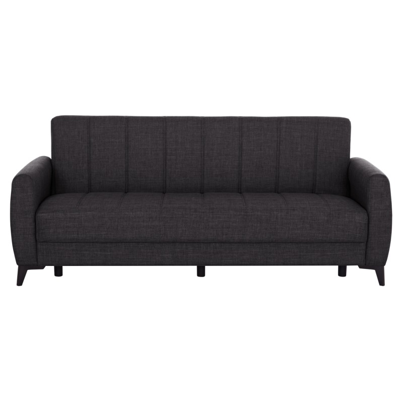 SOFA-BED 3-SEATER WITH STORAGE SPACE NIKKO FK3292.01 GREY FABRIC 209x76x83Hcm. SOFA-BED 3-SEATER WITH STORAGE SPACE NIKKO FK3292.01 GREY FABRIC 209x76x83Hcm.