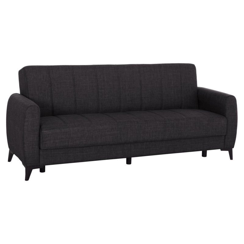 SOFA-BED 3-SEATER WITH STORAGE SPACE NIKKO FK3292.01 GREY FABRIC 209x76x83Hcm. SOFA-BED 3-SEATER WITH STORAGE SPACE NIKKO FK3292.01 GREY FABRIC 209x76x83Hcm.