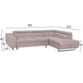 CORNER SOFA-BED WITH STORAGE SPACE ENCORE FK3301.03R BEIGE FABRIC 285x205x90Hcm. CORNER SOFA-BED WITH STORAGE SPACE ENCORE FK3301.03R BEIGE FABRIC 285x205x90Hcm.