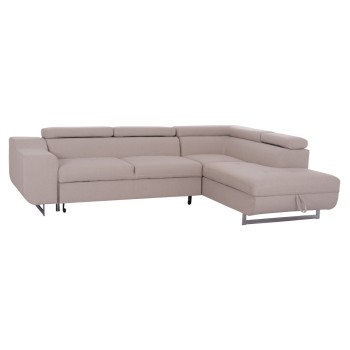 CORNER SOFA-BED WITH STORAGE SPACE ENCORE FK3301.03R BEIGE FABRIC 285x205x90Hcm.