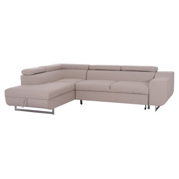 CORNER SOFA-BED WITH STORAGE SPACE ENCORE FK3301.03L BEIGE FABRIC 285x205x90Hcm.