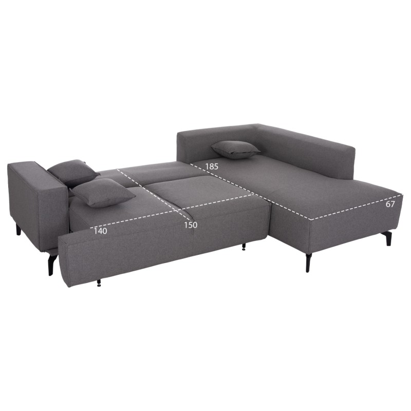 CORNER SOFA-BED WITH STORAGE SPACE SAFFIRA FK3303.01R GREY FABRIC 270x195x100Hcm. CORNER SOFA-BED WITH STORAGE SPACE SAFFIRA FK3303.01R GREY FABRIC 270x195x100Hcm.