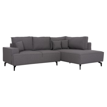CORNER SOFA-BED WITH STORAGE SPACE SAFFIRA FK3303.01R GREY FABRIC 270x195x100Hcm.