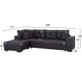 CORNER SOFA-BED WITH STORAGE SPACE TRENDSTON FK3302.01L GREY FABRIC 298x177x95Hcm. CORNER SOFA-BED WITH STORAGE SPACE TRENDSTON FK3302.01L GREY FABRIC 298x177x95Hcm.