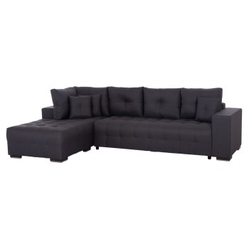 CORNER SOFA-BED WITH STORAGE SPACE TRENDSTON FK3302.01L GREY FABRIC 298x177x95Hcm.