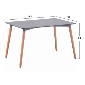 DINING SET 5PCS VEGAS FK21177 MDF TOP IN GREY--FABRIC IN GREY