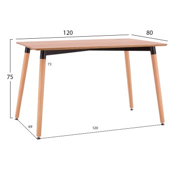 DINING SET 5PCS BRAVE FK21182 MDF TOP-BEECH WOOD & PAPER ROPE IN NATURAL COLOR