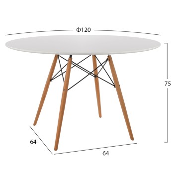 DINING SET 5PCS MAGGIE FK21186 MDF TOP & POLYPROPYLENE IN WHITE COLOR