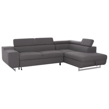 CORNER SOFA-BED WITH STORAGE SPACE ENCORE FK3301.01R GREY FABRIC 285x205x90Hcm.
