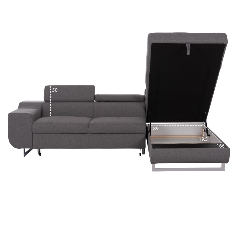 CORNER SOFA-BED WITH STORAGE SPACE ENCORE FK3301.01R GREY FABRIC 285x205x90Hcm. CORNER SOFA-BED WITH STORAGE SPACE ENCORE FK3301.01R GREY FABRIC 285x205x90Hcm.