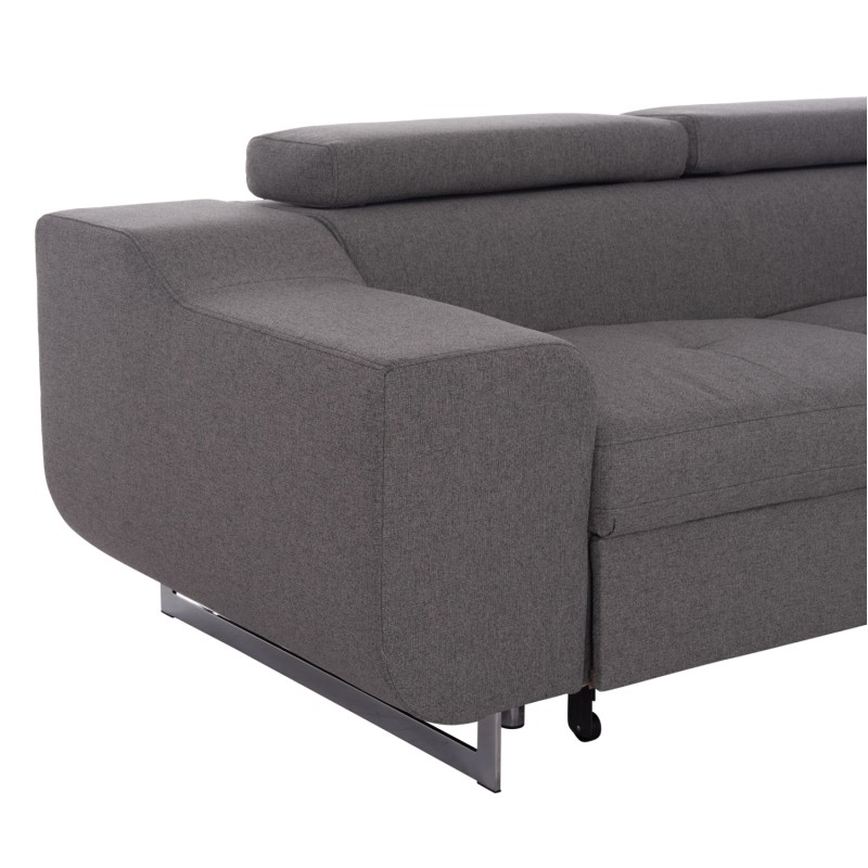 CORNER SOFA-BED WITH STORAGE SPACE ENCORE FK3301.01R GREY FABRIC 285x205x90Hcm. CORNER SOFA-BED WITH STORAGE SPACE ENCORE FK3301.01R GREY FABRIC 285x205x90Hcm.