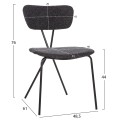DINING SET 5PCS BROLIN FK21200 MDF TOP & METAL IN BLACK--DARK GREY FABRIC DINING SET 5PCS BROLIN FK21200 MDF TOP & METAL IN BLACK--DARK GREY FABRIC