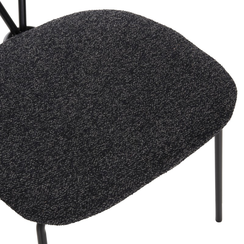 DINING SET 5PCS BROLIN FK21200 MDF TOP & METAL IN BLACK--DARK GREY FABRIC DINING SET 5PCS BROLIN FK21200 MDF TOP & METAL IN BLACK--DARK GREY FABRIC