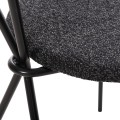 DINING SET 5PCS BROLIN FK21200 MDF TOP & METAL IN BLACK--DARK GREY FABRIC DINING SET 5PCS BROLIN FK21200 MDF TOP & METAL IN BLACK--DARK GREY FABRIC