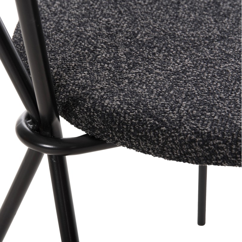 DINING SET 5PCS BROLIN FK21200 MDF TOP & METAL IN BLACK--DARK GREY FABRIC DINING SET 5PCS BROLIN FK21200 MDF TOP & METAL IN BLACK--DARK GREY FABRIC