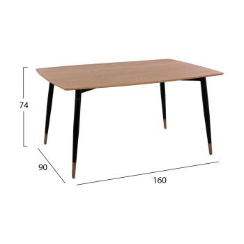 DINING SET 5PCS JOLIE FK11198.02 MDF TOP--VELVET IN DUSTY PINK & METAL IN BLACK