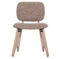 DINING CHAIR BELLISI FK18248.01 BROWN FABRIC-PLYWOOD IN OAK COLOR 53x56x78Hcm.