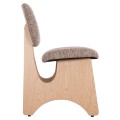 DINING CHAIR BELLISI FK18248.01 BROWN FABRIC-PLYWOOD IN OAK COLOR 53x56x78Hcm.