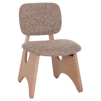 DINING CHAIR BELLISI FK18248.01 BROWN FABRIC-PLYWOOD IN OAK COLOR 53x56x78Hcm.