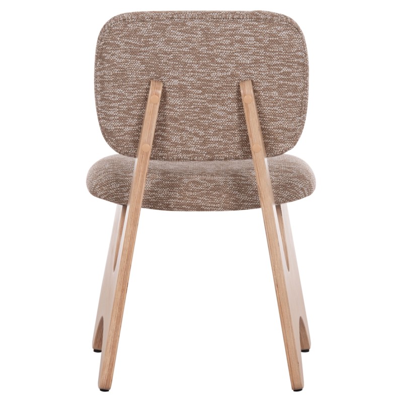 DINING CHAIR BELLISI FK18248.01 BROWN FABRIC-PLYWOOD IN OAK COLOR 53x56x78Hcm.