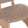 DINING CHAIR BELLISI FK18248.01 BROWN FABRIC-PLYWOOD IN OAK COLOR 53x56x78Hcm.