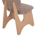 DINING CHAIR BELLISI FK18248.01 BROWN FABRIC-PLYWOOD IN OAK COLOR 53x56x78Hcm.