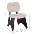 DINING CHAIR BELLISI FK18248.02 FABRIC IN CREAM WHITE-PLYWOOD IN BLACK 53x56x78Hcm. DINING CHAIR BELLISI FK18248.02 FABRIC IN CREAM WHITE-PLYWOOD IN BLACK 53x56x78Hcm.