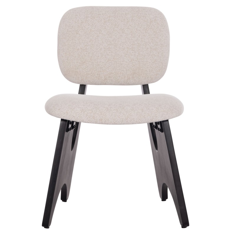 DINING CHAIR BELLISI FK18248.02 FABRIC IN CREAM WHITE-PLYWOOD IN BLACK 53x56x78Hcm. DINING CHAIR BELLISI FK18248.02 FABRIC IN CREAM WHITE-PLYWOOD IN BLACK 53x56x78Hcm.