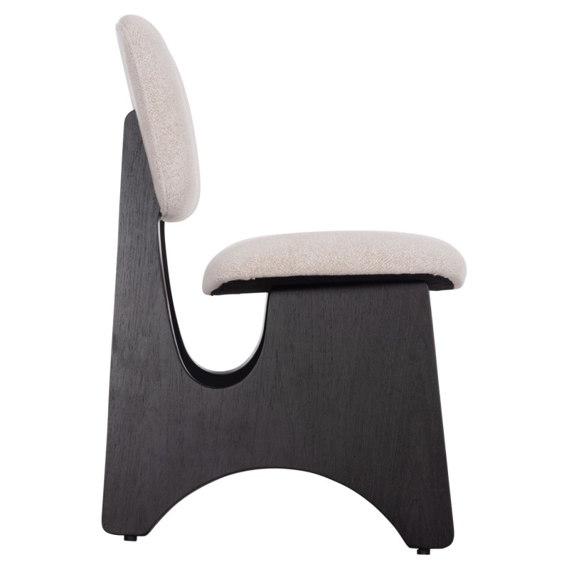 DINING CHAIR BELLISI FK18248.02 FABRIC IN CREAM WHITE-PLYWOOD IN BLACK 53x56x78Hcm. DINING CHAIR BELLISI FK18248.02 FABRIC IN CREAM WHITE-PLYWOOD IN BLACK 53x56x78Hcm.