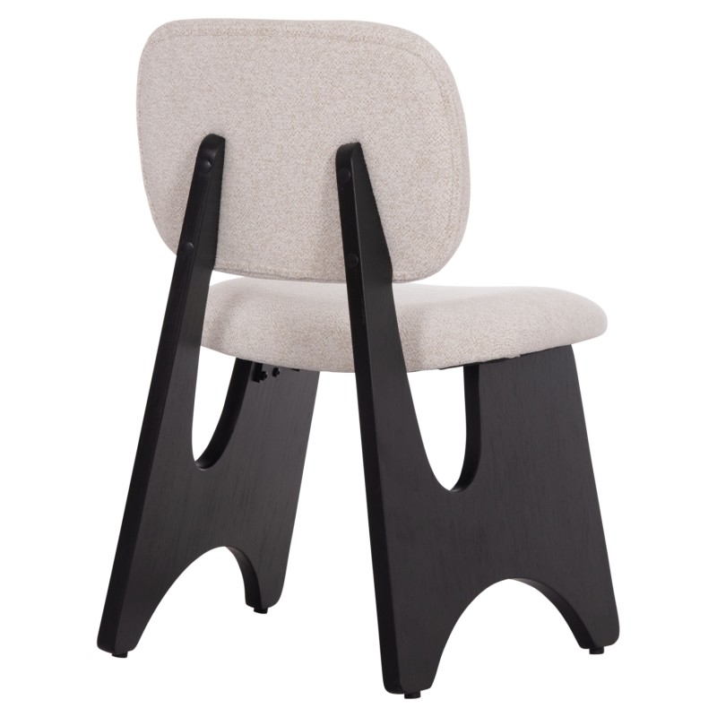 DINING CHAIR BELLISI FK18248.02 FABRIC IN CREAM WHITE-PLYWOOD IN BLACK 53x56x78Hcm. DINING CHAIR BELLISI FK18248.02 FABRIC IN CREAM WHITE-PLYWOOD IN BLACK 53x56x78Hcm.
