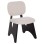 DINING CHAIR BELLISI FK18248.02 FABRIC IN CREAM WHITE-PLYWOOD IN BLACK 53x56x78Hcm.
