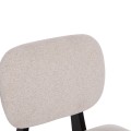 DINING CHAIR BELLISI FK18248.02 FABRIC IN CREAM WHITE-PLYWOOD IN BLACK 53x56x78Hcm. DINING CHAIR BELLISI FK18248.02 FABRIC IN CREAM WHITE-PLYWOOD IN BLACK 53x56x78Hcm.