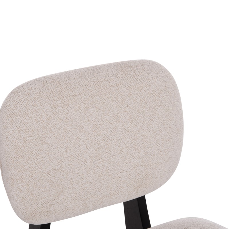 DINING CHAIR BELLISI FK18248.02 FABRIC IN CREAM WHITE-PLYWOOD IN BLACK 53x56x78Hcm. DINING CHAIR BELLISI FK18248.02 FABRIC IN CREAM WHITE-PLYWOOD IN BLACK 53x56x78Hcm.