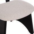 DINING CHAIR BELLISI FK18248.02 FABRIC IN CREAM WHITE-PLYWOOD IN BLACK 53x56x78Hcm. DINING CHAIR BELLISI FK18248.02 FABRIC IN CREAM WHITE-PLYWOOD IN BLACK 53x56x78Hcm.