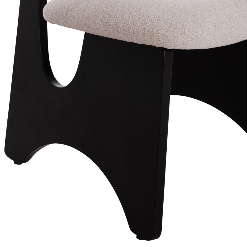 DINING CHAIR BELLISI FK18248.02 FABRIC IN CREAM WHITE-PLYWOOD IN BLACK 53x56x78Hcm. DINING CHAIR BELLISI FK18248.02 FABRIC IN CREAM WHITE-PLYWOOD IN BLACK 53x56x78Hcm.