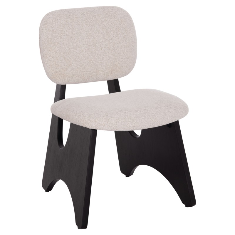 DINING CHAIR BELLISI FK18248.02 FABRIC IN CREAM WHITE-PLYWOOD IN BLACK 53x56x78Hcm. DINING CHAIR BELLISI FK18248.02 FABRIC IN CREAM WHITE-PLYWOOD IN BLACK 53x56x78Hcm.