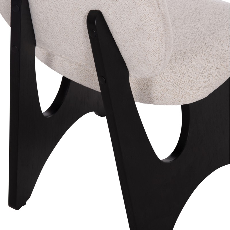 DINING CHAIR BELLISI FK18248.02 FABRIC IN CREAM WHITE-PLYWOOD IN BLACK 53x56x78Hcm. DINING CHAIR BELLISI FK18248.02 FABRIC IN CREAM WHITE-PLYWOOD IN BLACK 53x56x78Hcm.