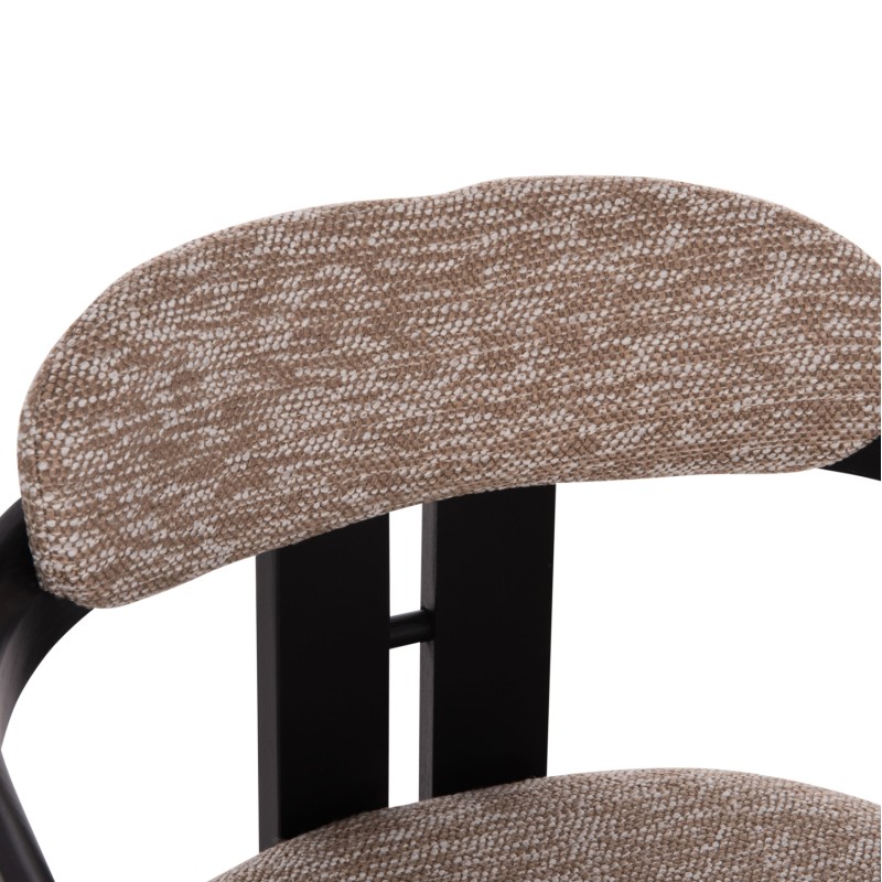 DINING CHAIR KALL FK18247.02 BROWN FABRIC--PLYWOOD IN BLACK 56x45x73Hcm. DINING CHAIR KALL FK18247.02 BROWN FABRIC--PLYWOOD IN BLACK 56x45x73Hcm.