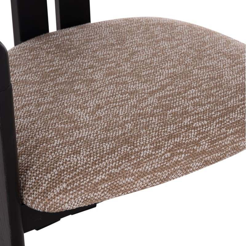 DINING CHAIR KALL FK18247.02 BROWN FABRIC--PLYWOOD IN BLACK 56x45x73Hcm. DINING CHAIR KALL FK18247.02 BROWN FABRIC--PLYWOOD IN BLACK 56x45x73Hcm.
