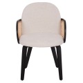 DINING CHAIR BECKER FK18246.02 PLYWOOD IN BLACK--ECRU FABRIC 54x62x79Hcm. DINING CHAIR BECKER FK18246.02 PLYWOOD IN BLACK--ECRU FABRIC 54x62x79Hcm.