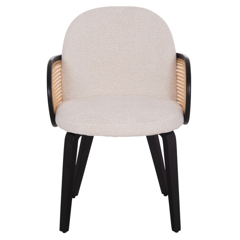DINING CHAIR BECKER FK18246.02 PLYWOOD IN BLACK--ECRU FABRIC 54x62x79Hcm. DINING CHAIR BECKER FK18246.02 PLYWOOD IN BLACK--ECRU FABRIC 54x62x79Hcm.