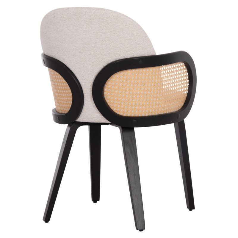 DINING CHAIR BECKER FK18246.02 PLYWOOD IN BLACK--ECRU FABRIC 54x62x79Hcm. DINING CHAIR BECKER FK18246.02 PLYWOOD IN BLACK--ECRU FABRIC 54x62x79Hcm.