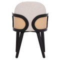 DINING CHAIR BECKER FK18246.02 PLYWOOD IN BLACK--ECRU FABRIC 54x62x79Hcm. DINING CHAIR BECKER FK18246.02 PLYWOOD IN BLACK--ECRU FABRIC 54x62x79Hcm.