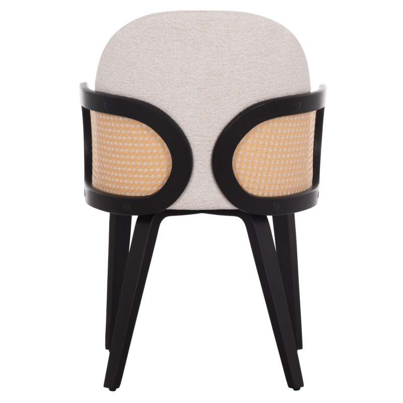 DINING CHAIR BECKER FK18246.02 PLYWOOD IN BLACK--ECRU FABRIC 54x62x79Hcm. DINING CHAIR BECKER FK18246.02 PLYWOOD IN BLACK--ECRU FABRIC 54x62x79Hcm.