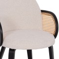 DINING CHAIR BECKER FK18246.02 PLYWOOD IN BLACK--ECRU FABRIC 54x62x79Hcm. DINING CHAIR BECKER FK18246.02 PLYWOOD IN BLACK--ECRU FABRIC 54x62x79Hcm.