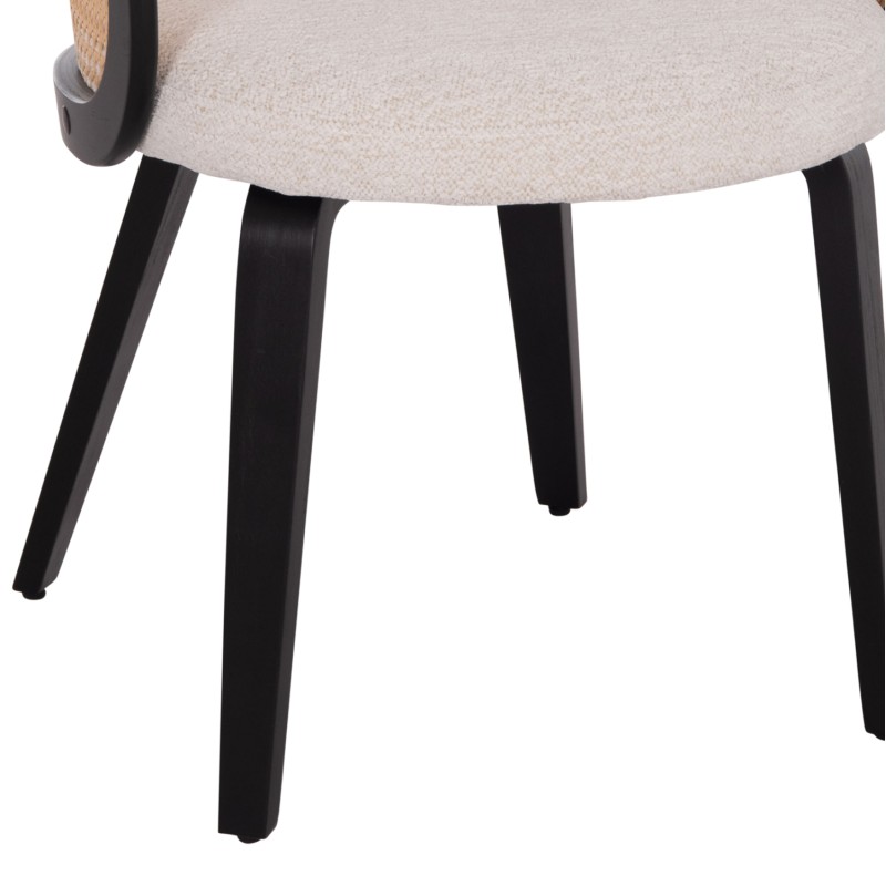 DINING CHAIR BECKER FK18246.02 PLYWOOD IN BLACK--ECRU FABRIC 54x62x79Hcm. DINING CHAIR BECKER FK18246.02 PLYWOOD IN BLACK--ECRU FABRIC 54x62x79Hcm.